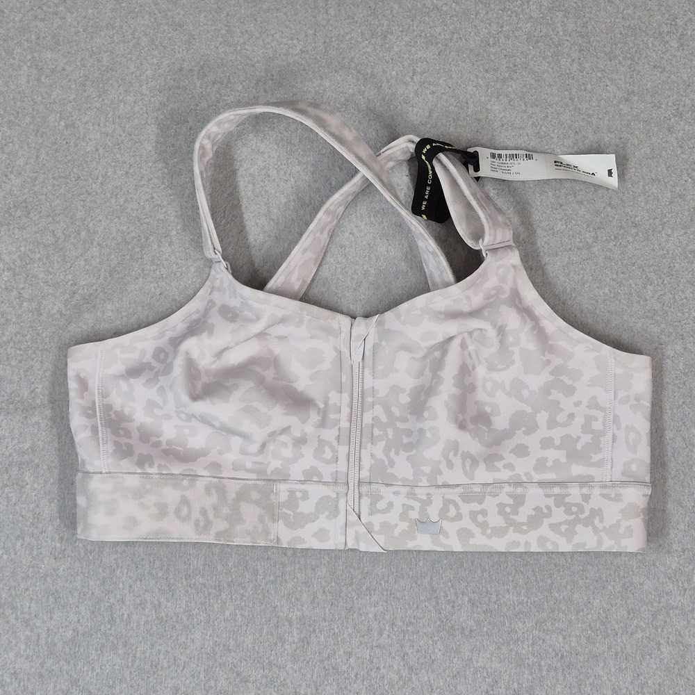 Shefit Women Sports Bra 1LUXE / 1XL White Animal Print Flex Wireless NWT